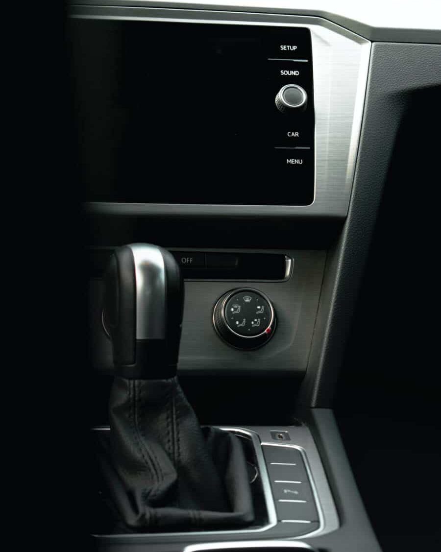 modern gray car console